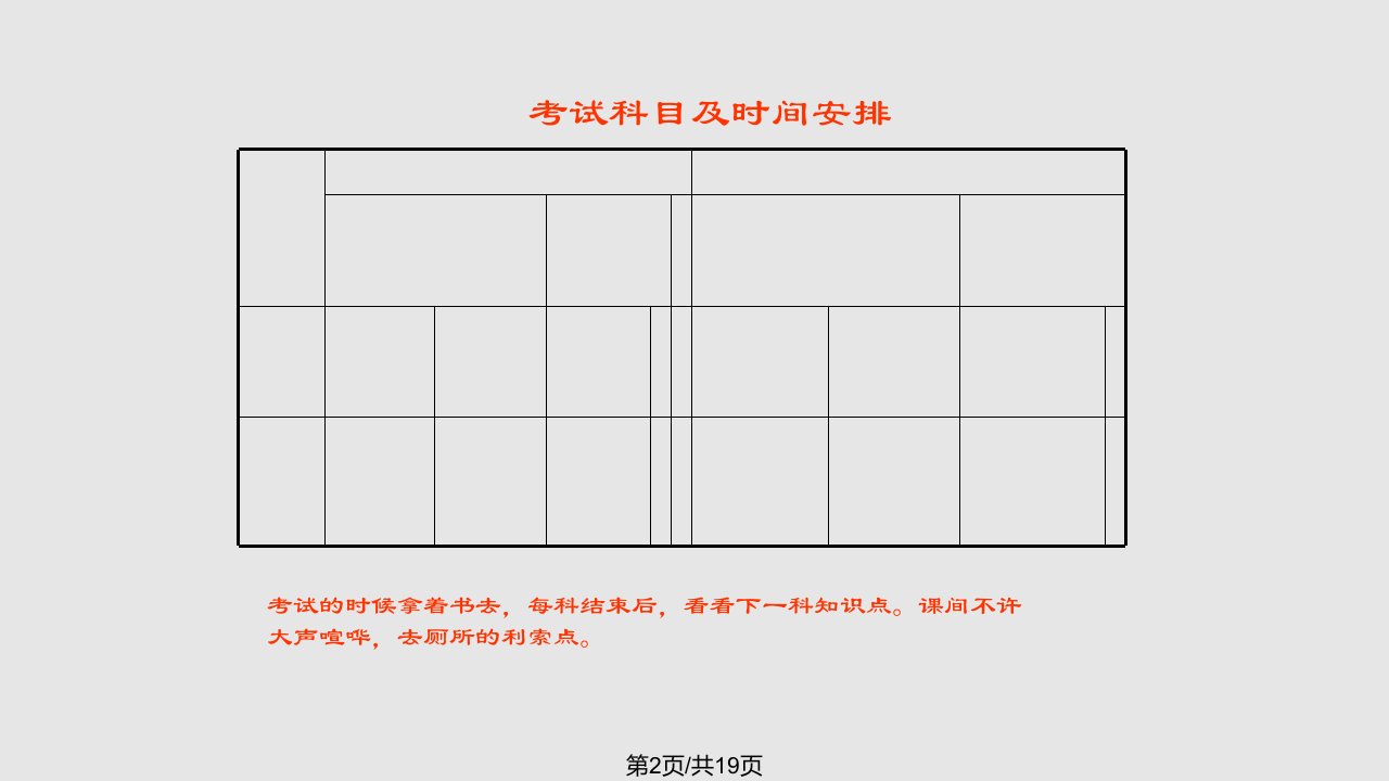 班二调考试动员班会