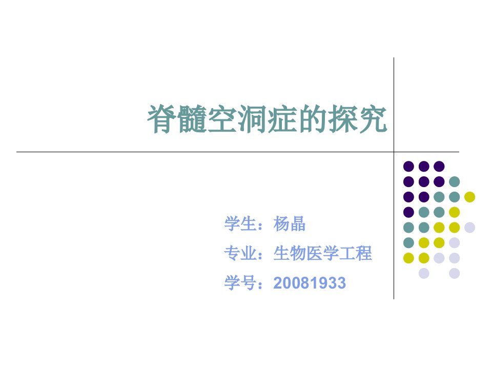 脊髓空洞症的探究ppt