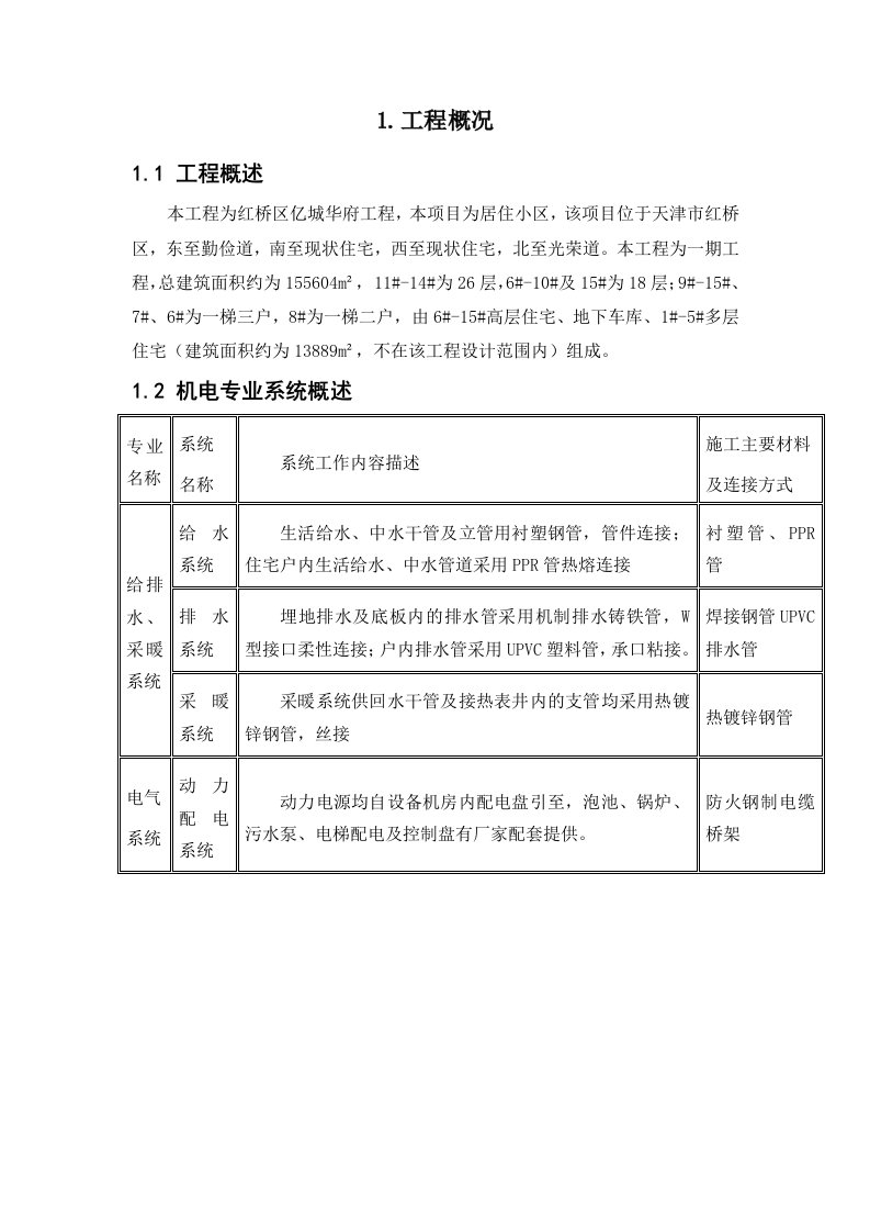 机电安装部分施工组织