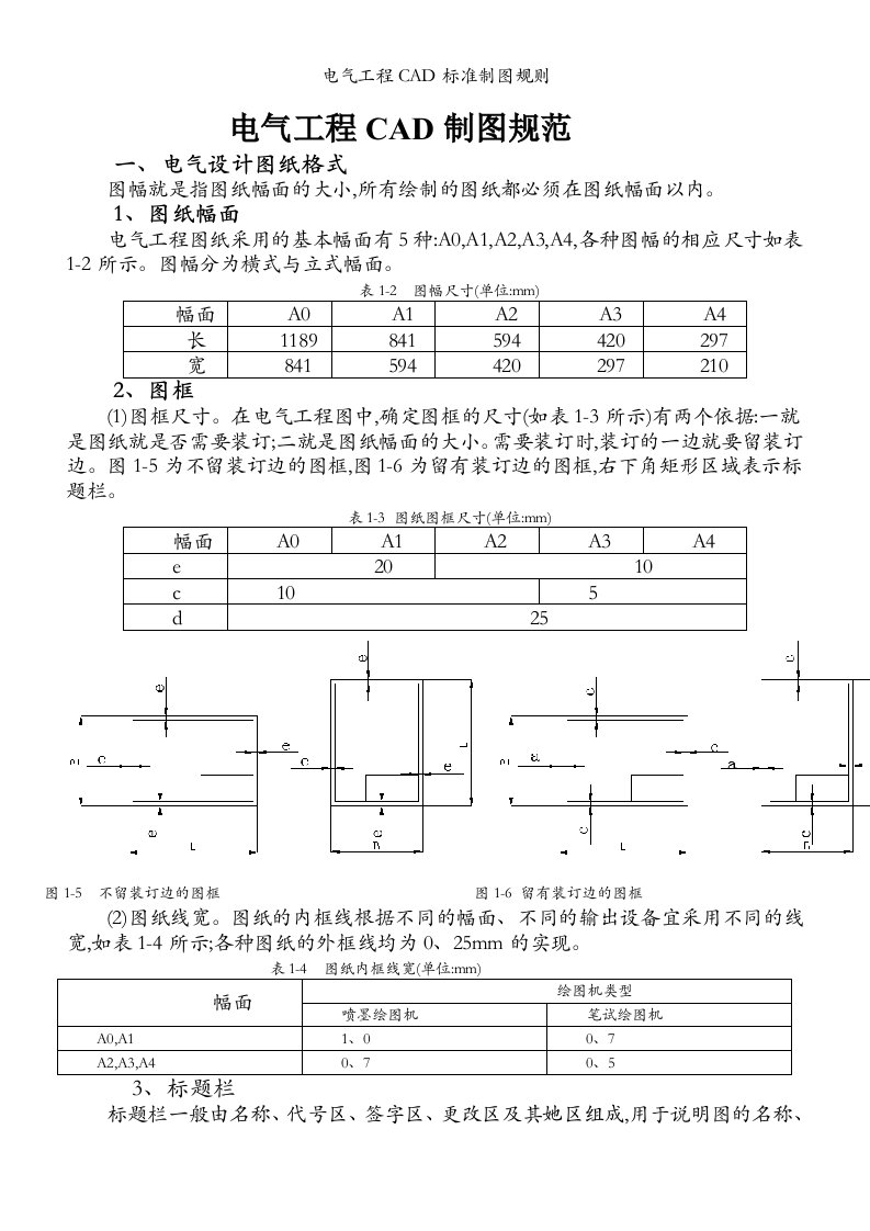 电气工程CAD标准制图规则