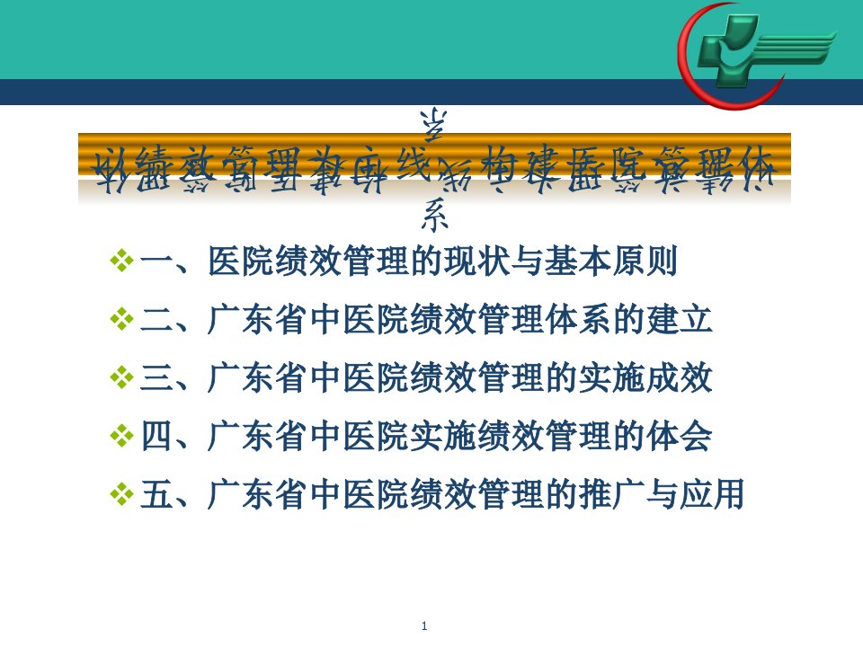 以绩效评估为主线之构建医院管理体系课件