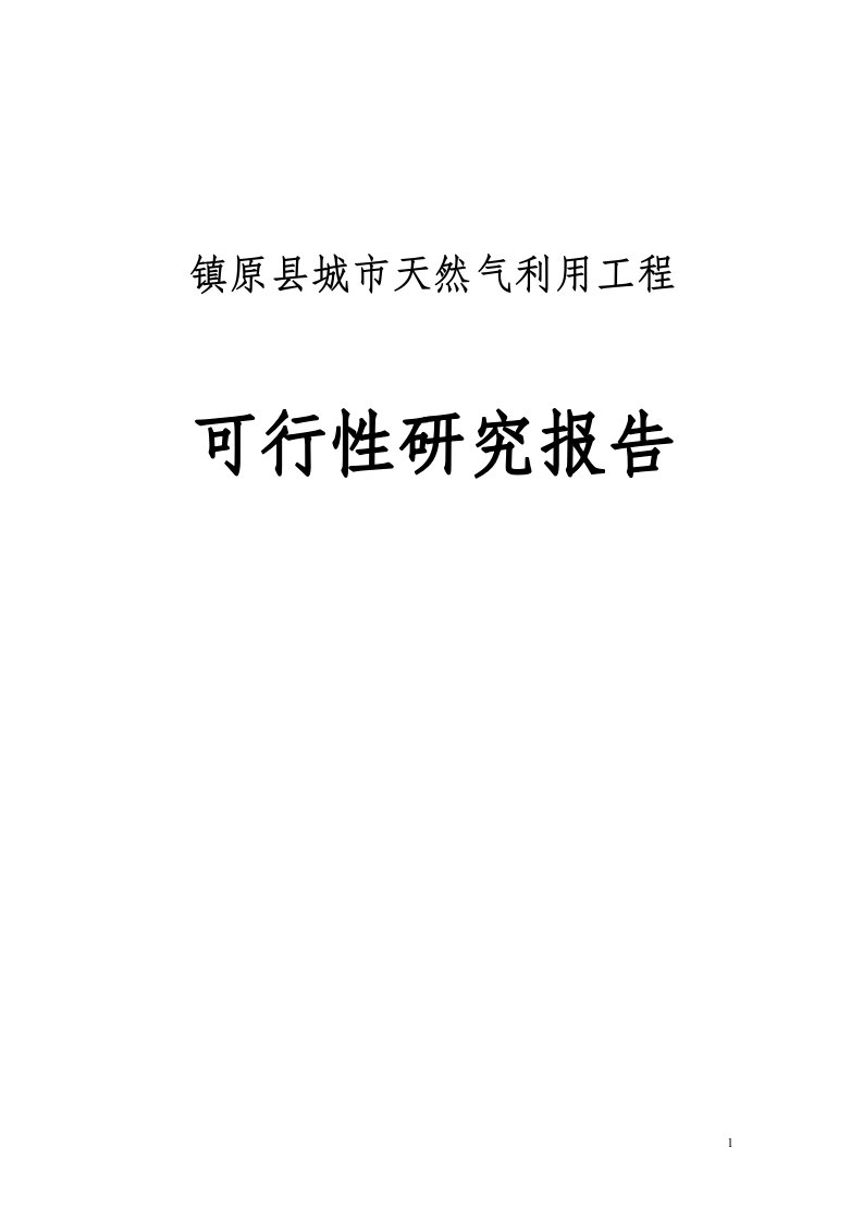 城市天然气利用工程可行性研究报告全文