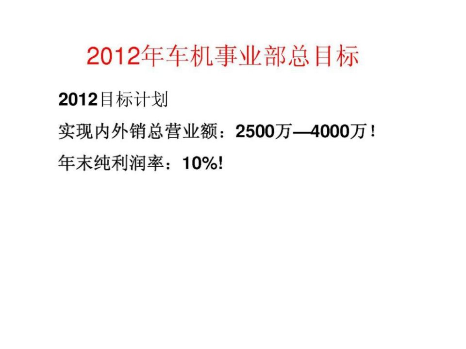 三俊电子车机PMC部2012年度目标及计划