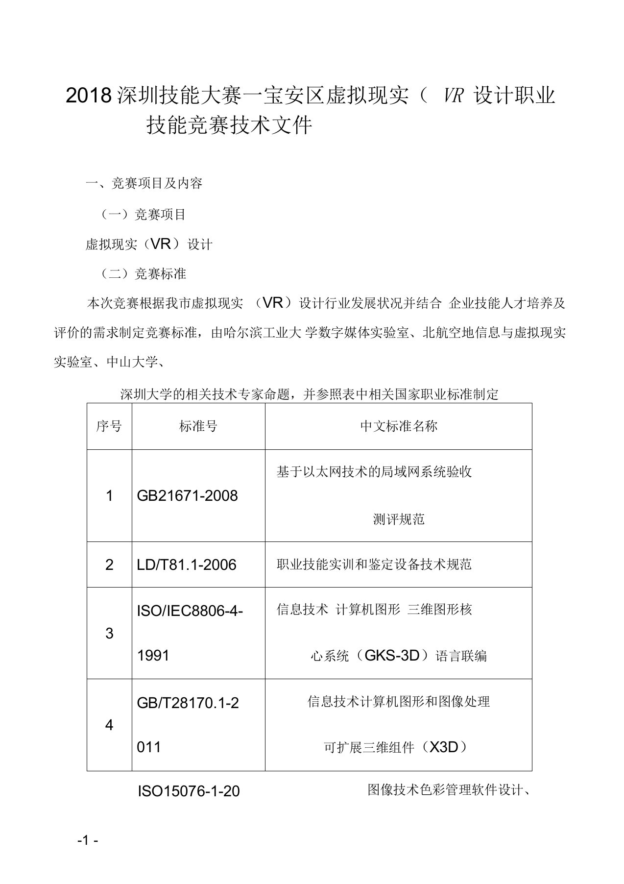 (VR)设计职业技能竞赛技术文件