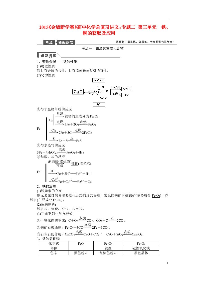 高考化学总复习讲义