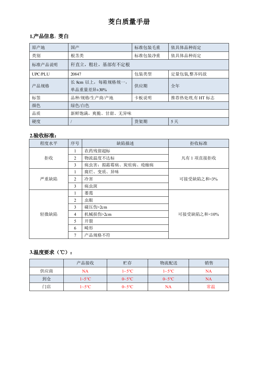 39quality-manual-Chinese茭白质量手册验收标准