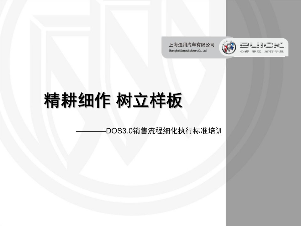 别克经销商DOS30销售流程细化执行标准培训