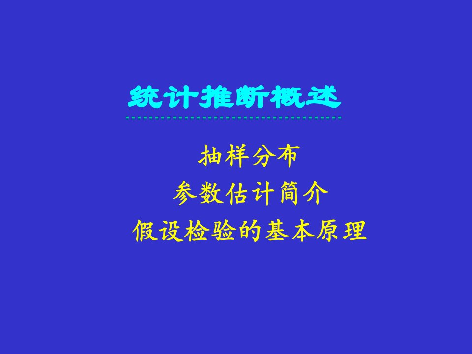 抽样分布参数估计简介假设检验基本原理