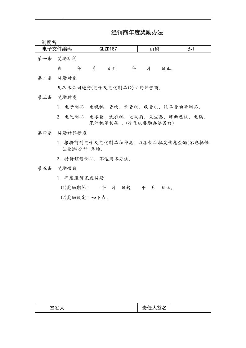 【管理精品】经销商年度奖励办法