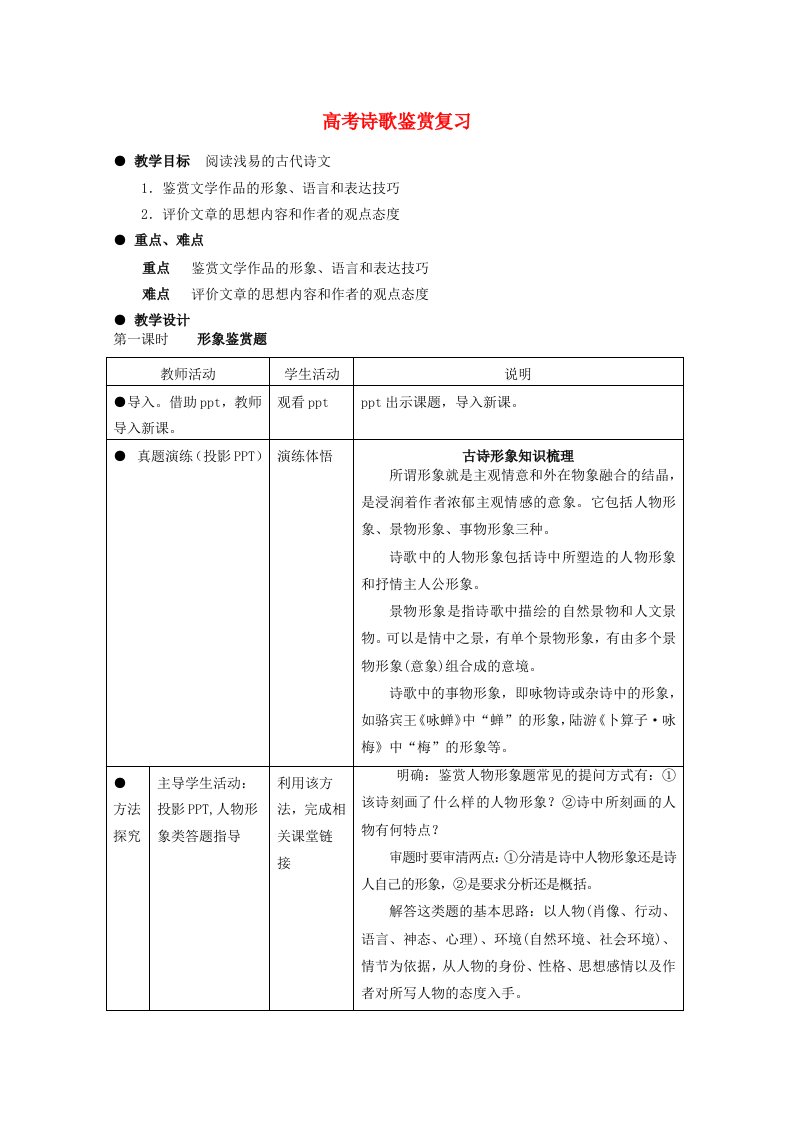 高考语文一轮复习