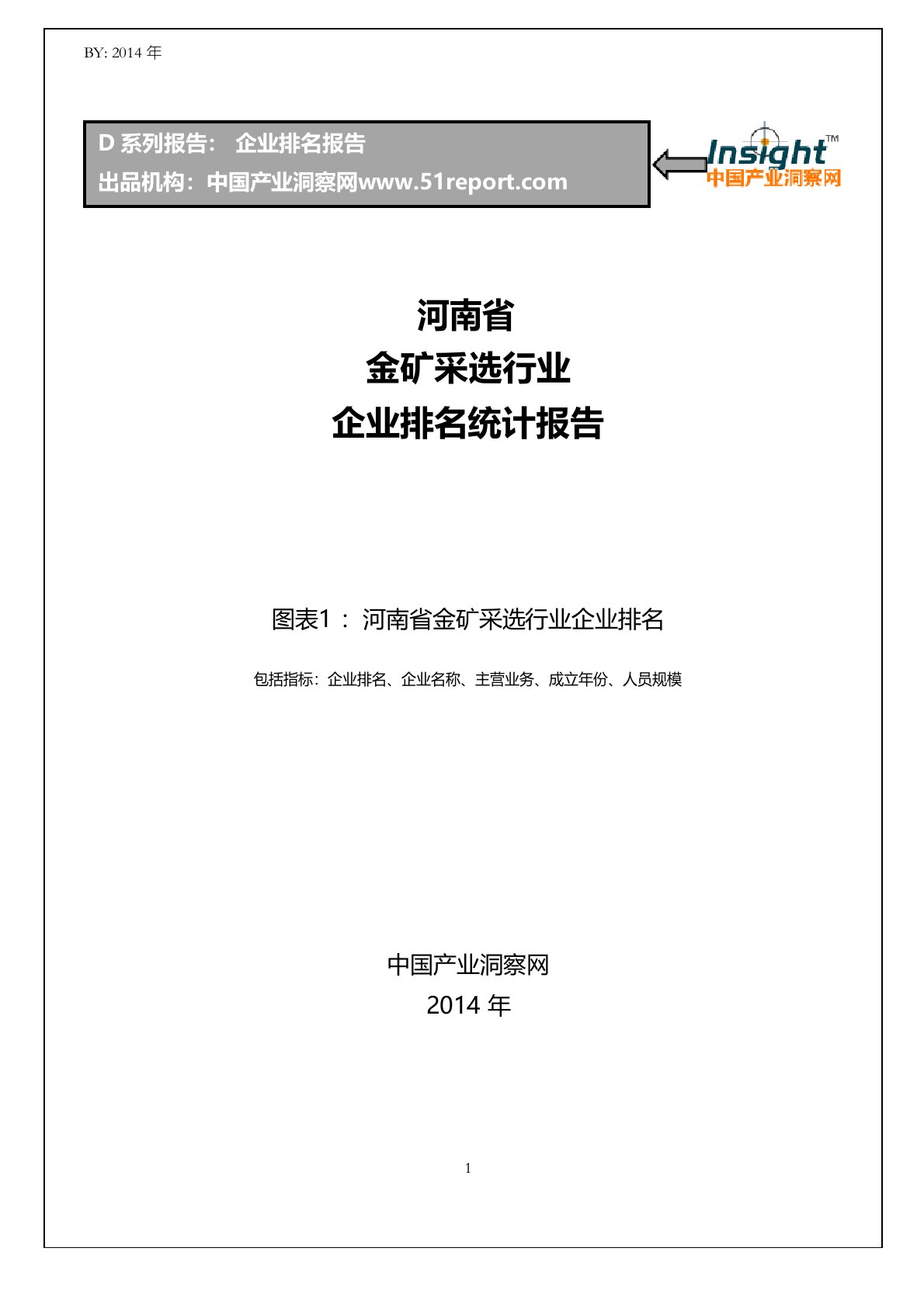 河南省金矿采选行业企业排名统计报告