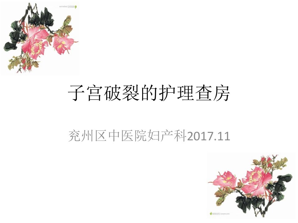 子宫破裂的护理查房2017