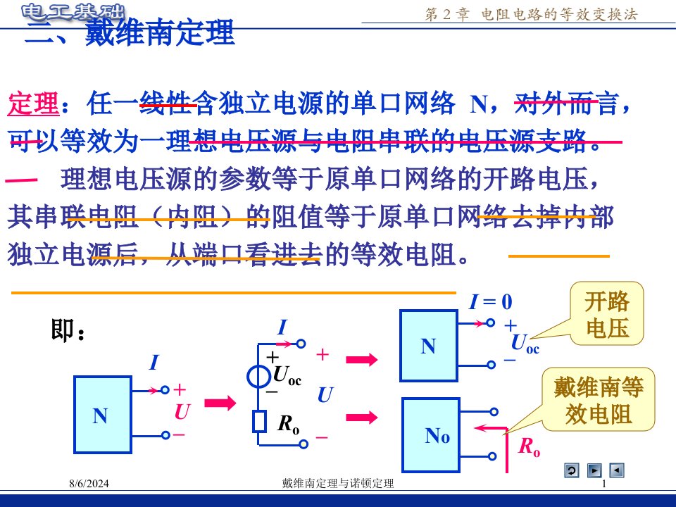 2021年戴维南定理与诺顿定理