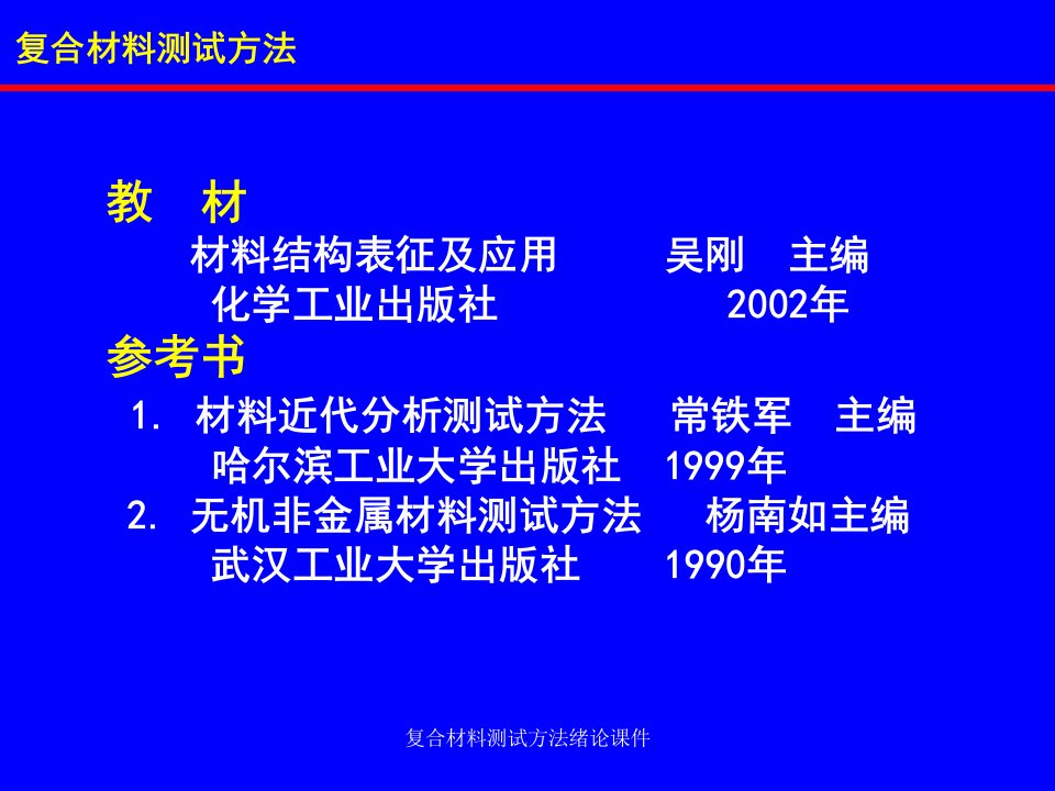 复合材料测试方法绪论课件