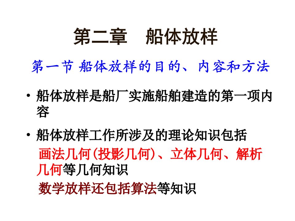 船舶建造工艺04船体放样知识讲解