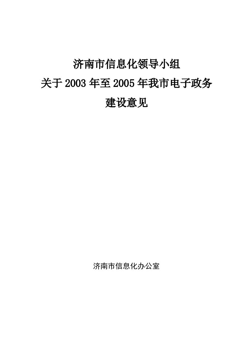 某市信息化电子政务建设意见