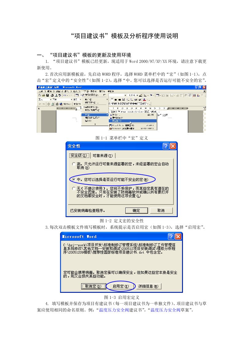 项目管理-国家标准项目建议书模板使用说明