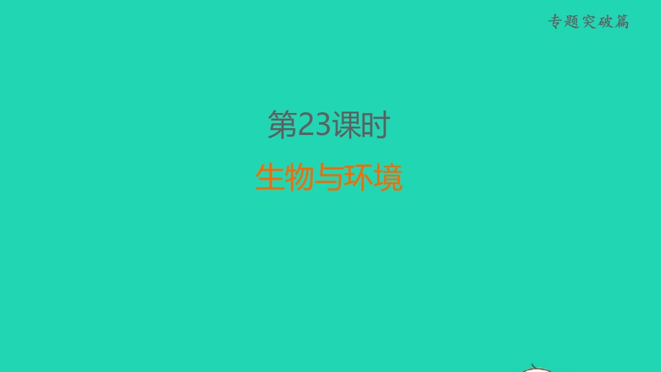 福建省2022年中考生物专题突破篇第23课时生物与环境课后练本课件