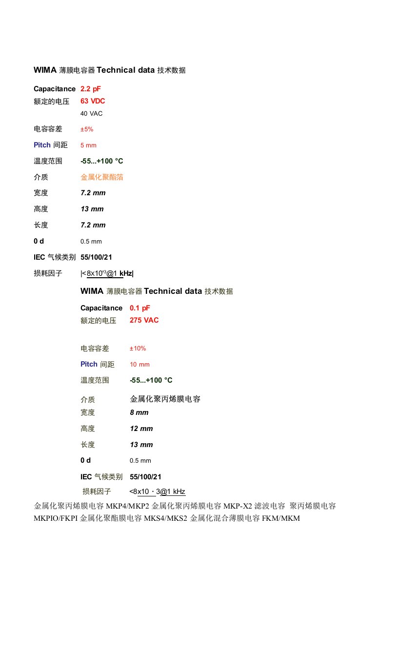 MKS2技术数据