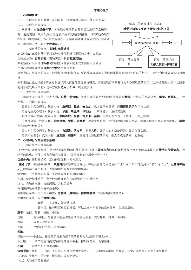 《普通心里学》word版