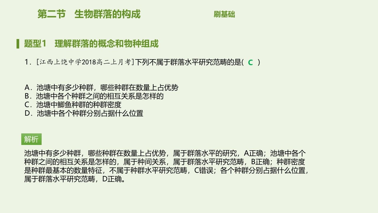 高中生物第三章生物群落的演替第二节生物群落的构成课件苏教版必修3