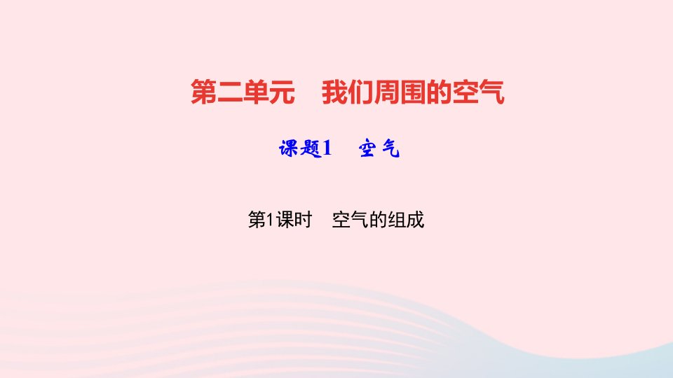 九年级化学上册第二单元我们周围的空气课题1空气第1课时空气的组成作业课件新版新人教版