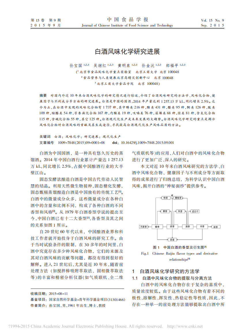 白酒风味化学研究进展