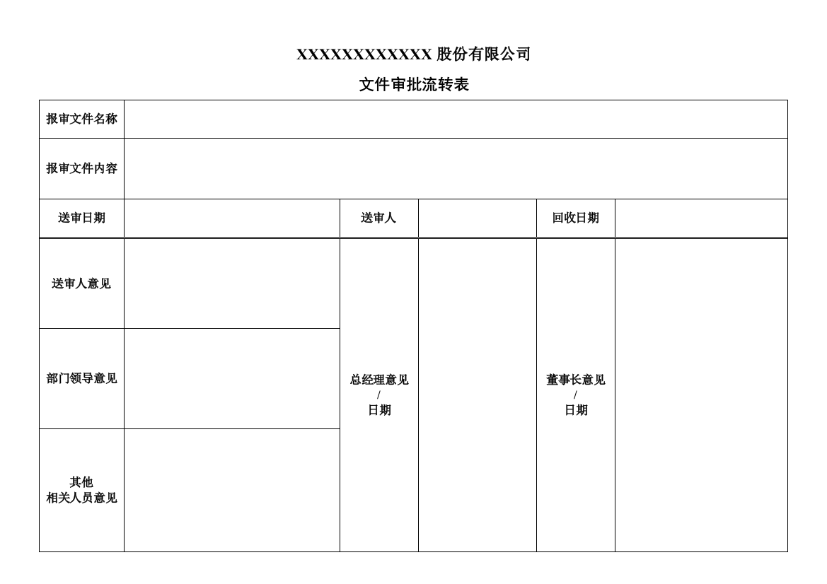 文件审批流转表