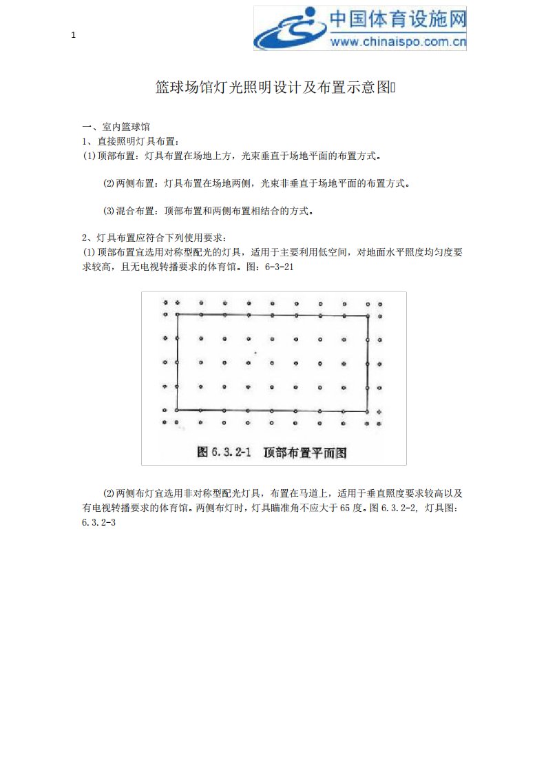 篮球场馆灯光照明设计及布置示意图