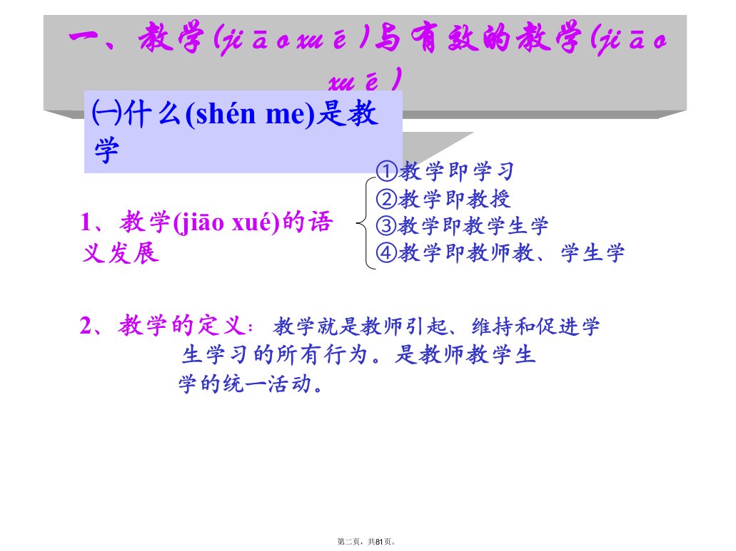 专业素养是实施有效教学的关键1复习过程