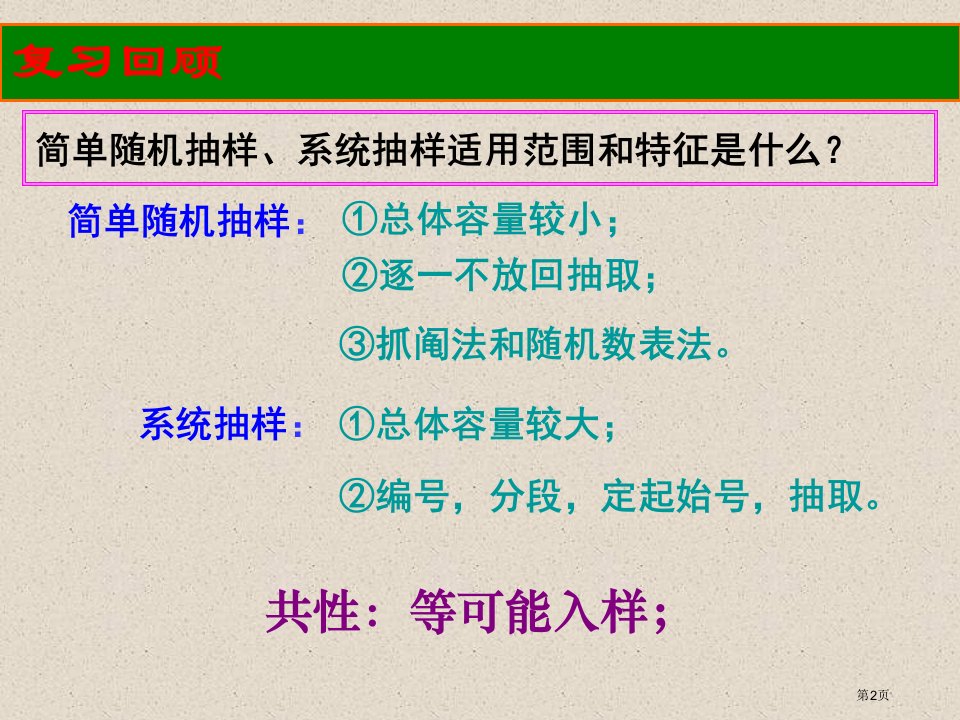 分层抽样课堂教学素材市公开课一等奖省优质课获奖课件