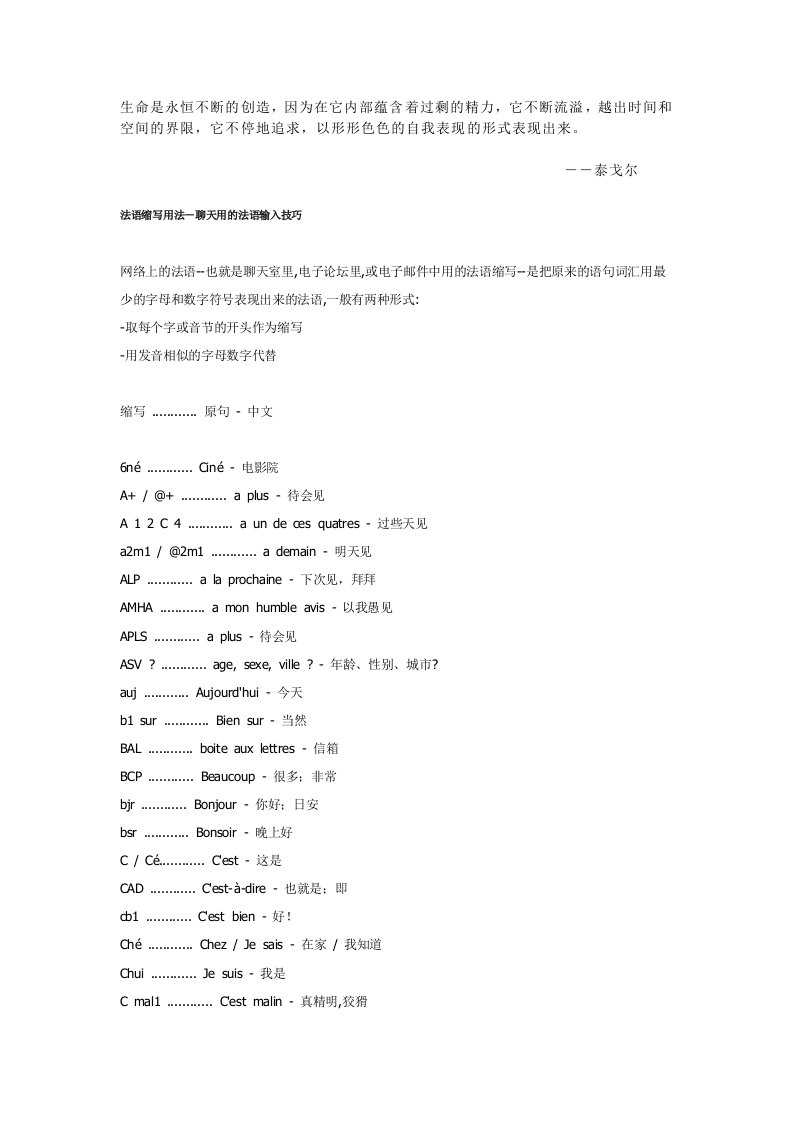 Jzkozp法语缩写用法-聊天用的法语输入技巧