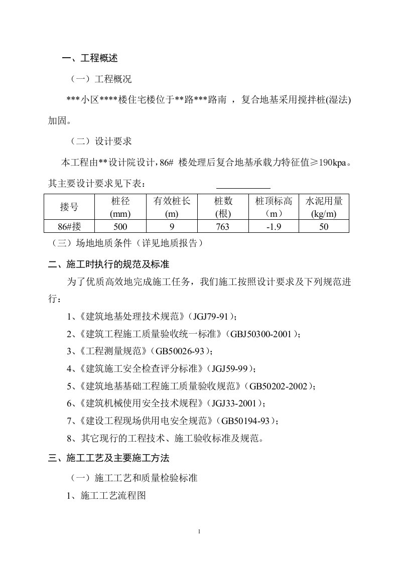 湿法水泥土搅拌桩施工组织设计要点