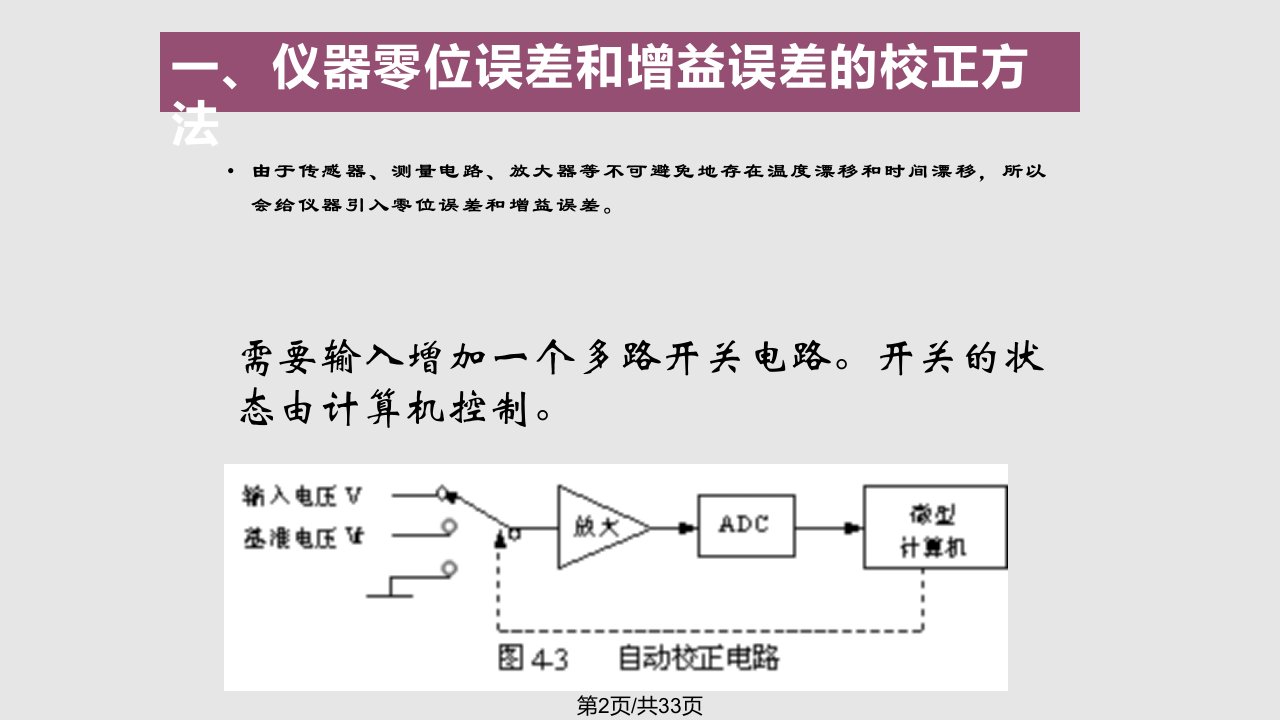 智能仪器的数据处理系统误差校正和标变换