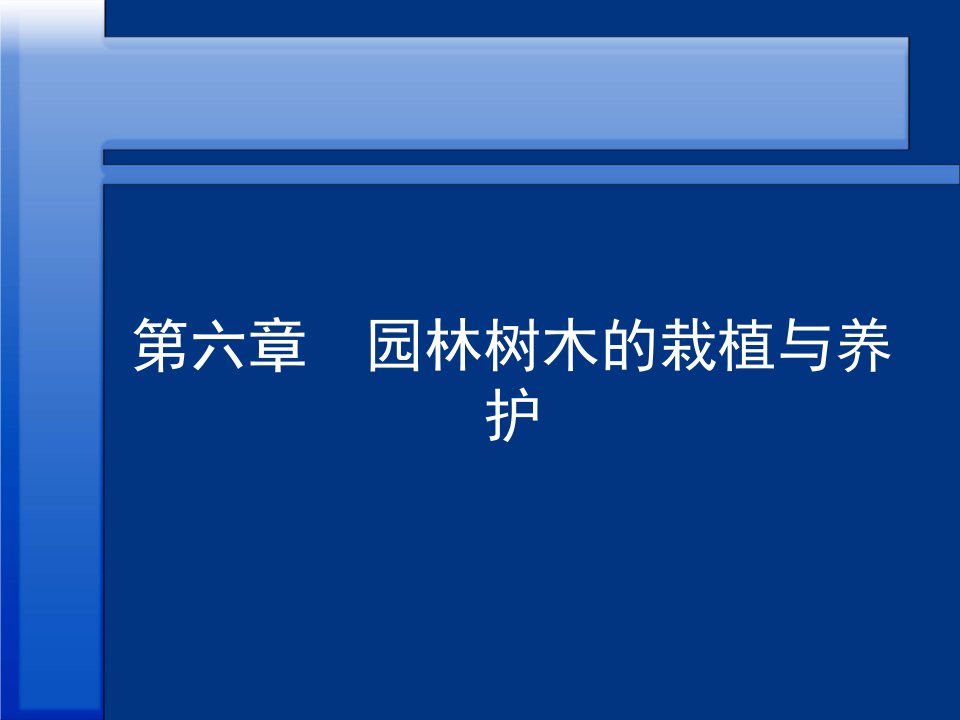 第六章园林树木的栽植与养护