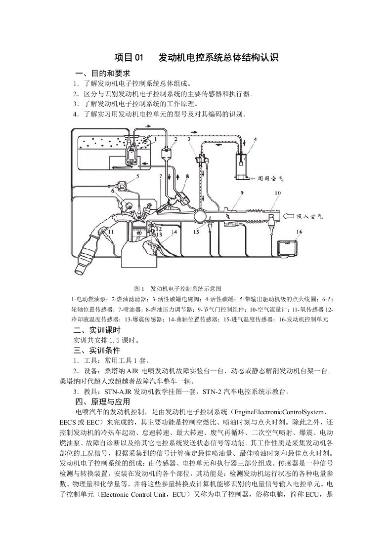 2-汽车电控发动机构造与检修整体实训教案