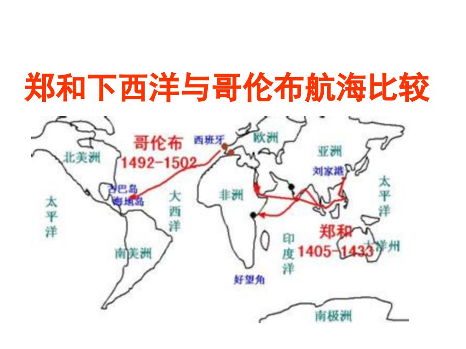 初二历史综合探究六郑和下西洋与哥伦布航海的比较