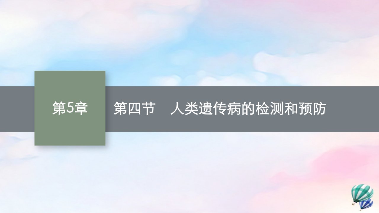 新教材适用高中生物第5章遗传信息的改变第4节人类遗传病的检测和预防课件北师大版必修2