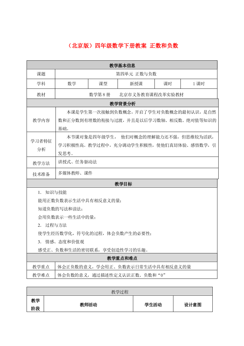 四年级数学下册