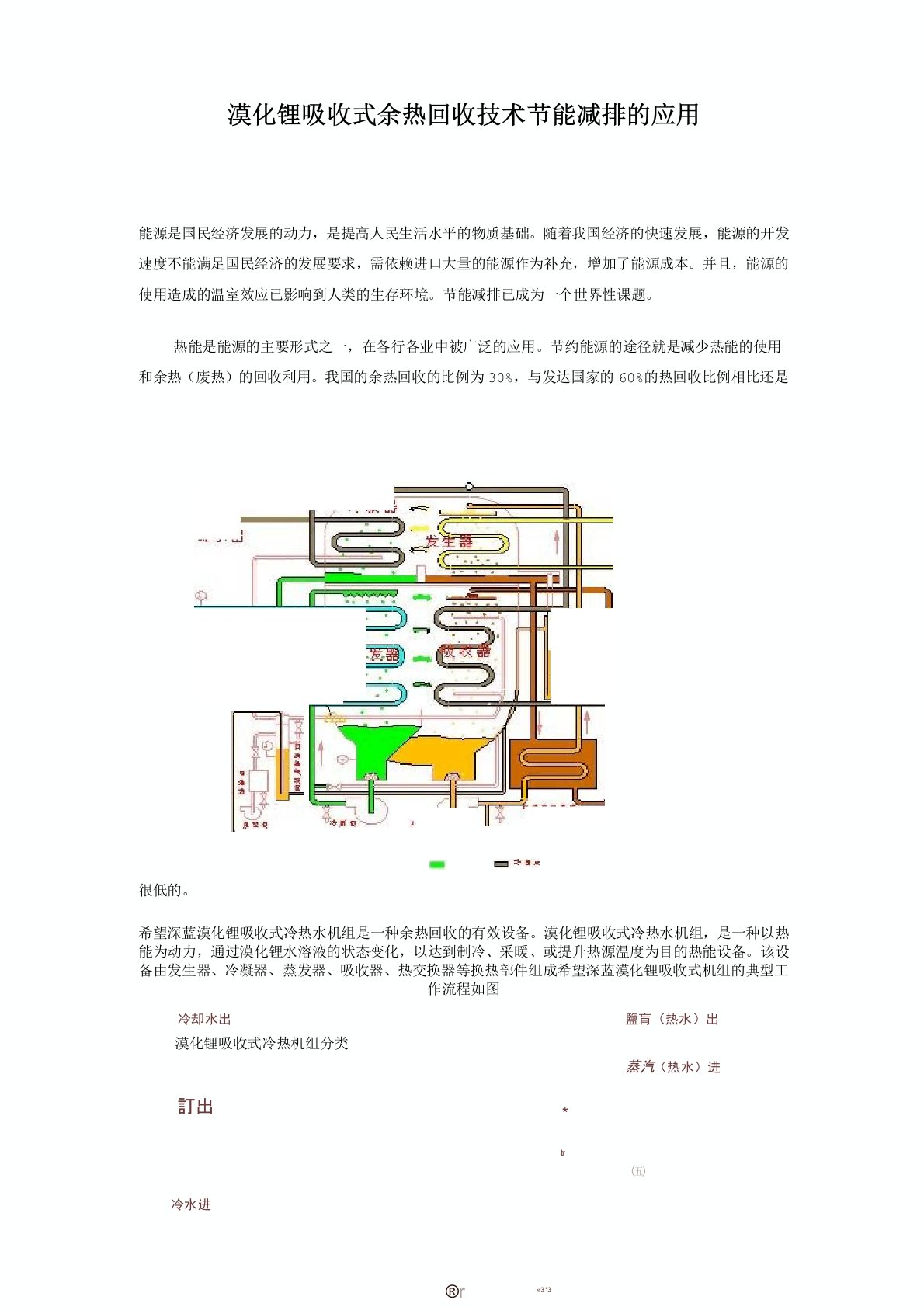 溴化锂吸收式余热回收技术节能减排的应用