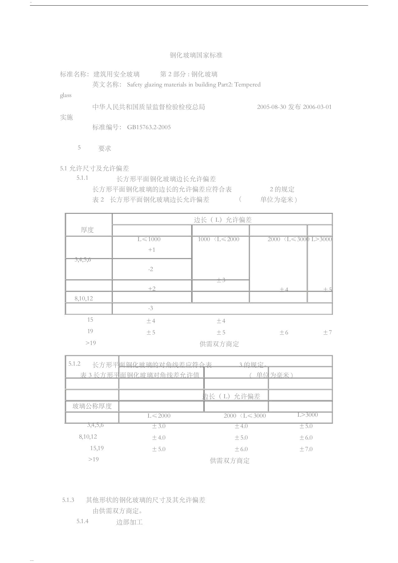 钢化玻璃国家标准