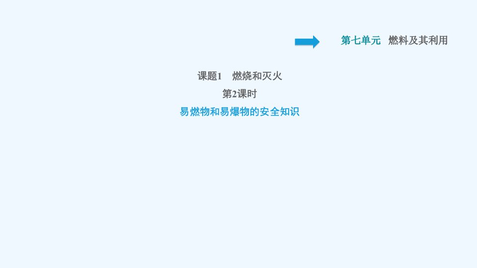 九年级化学上册第7单元燃料及其利用课题1燃烧和灭火第2课时易燃物和易爆物的安全知识习题课件新版新人教版