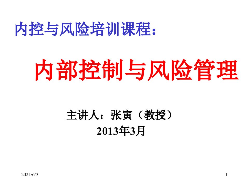 内部控制与风险管理PPT优秀课件