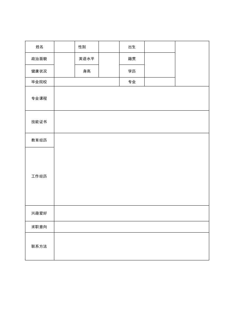 【HR精选】个人求职应聘简历表格模板7套