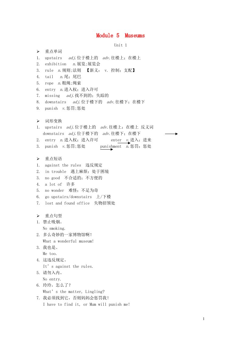 2023九年级英语上册Module5MuseumsUnit1Don'tcrossthatrope早读手册新版外研版