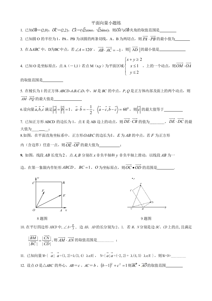 平面向量小题练