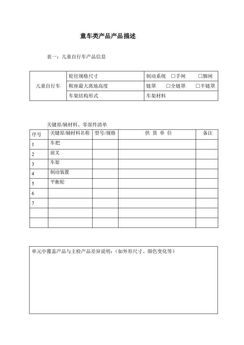 精选童车类产品产品描述