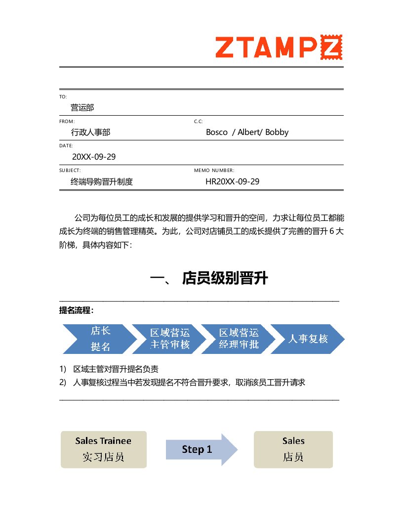 管理制度-终端导购晋升制度