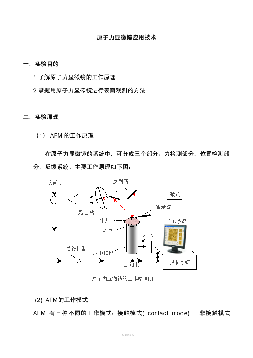 原子力显微镜实验报告