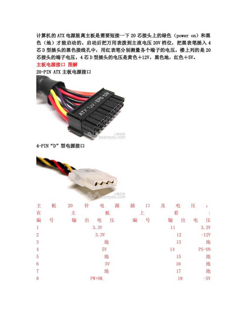 hajAAA主板电源接口详解(图解)